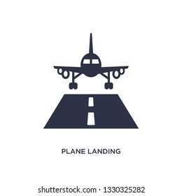 plane landing icon. Simple element illustration from airport terminal concept. plane landing editable symbol design on white background. Can be use for web and mobile.