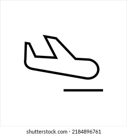 Plane Landing Icon Vector Graphic Illustration