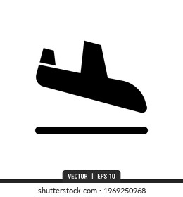 Plane landing icon vector, illustration logo template in trendy style. Suitable for many purposes.