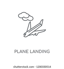 Plane Landing linear icon. Plane Landing concept stroke symbol design. Thin graphic elements vector illustration, outline pattern on a white background, eps 10.