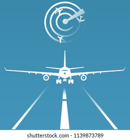 Plane landing and radar, vector