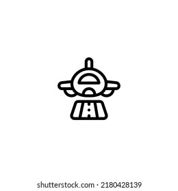 Plane landing or take off Outline Icon, Logo, and illustration Vector