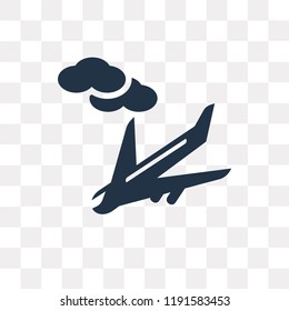 Plane Landing vector icon isolated on transparent background, Plane Landing transparency concept can be used web and mobile