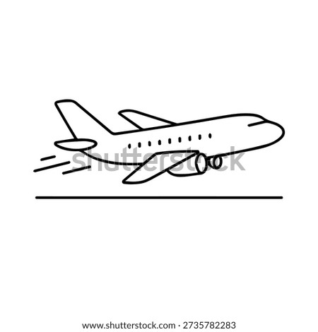 The plane lands line icon vector on a white background
Vector line icon