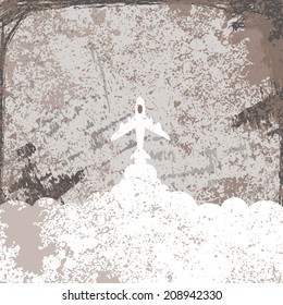 plane launch vintage abstract grunge background, illustration