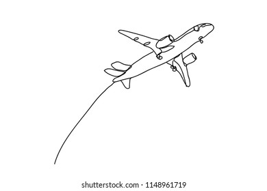 a plane , line drawing style,vector design