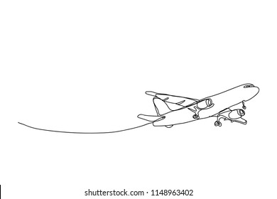 a plane , line drawing style,vector design