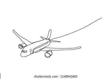 Plane Line Drawing Stylevector Design Stock Vector (Royalty Free ...