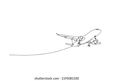 a plane , line drawing style,vector design