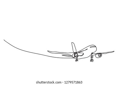 a plane , line drawing style,vector design