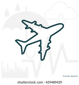 Plane line icon