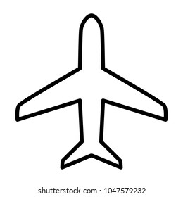 Plane Line Icon.  96x96 for Web Graphics and Apps.  Simple Minimal Pictogram. Vector