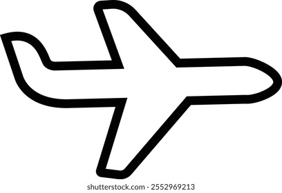 Plane line icon editable stroke. Travel concept. Airplane icon vector silhouette travel flight simple logo on isolated transparent background. Flight transport symbol.