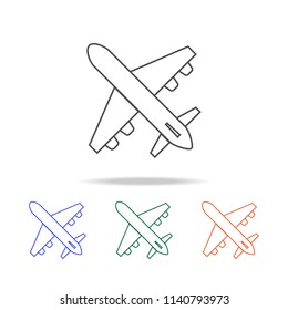 plane line icon. Elements of journey in multi colored icons. Premium quality graphic design icon. Simple icon for websites, web design, mobile app, info graphics