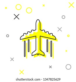 Plane line icon isolated on white background. Flying airplane icon. Airliner sign. Vector Illustration