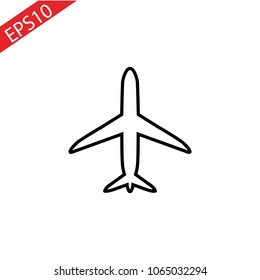 plane line icon on white background