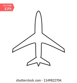 plane line icon on white background eps10