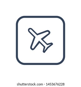 plane line icon on white background