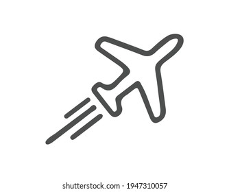 Flugliniensymbol auf weißem Hintergrund