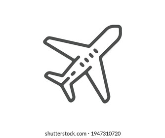 plane line icon on white background