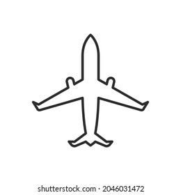 Plane line icon on white background.