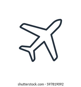 plane line icon on white background