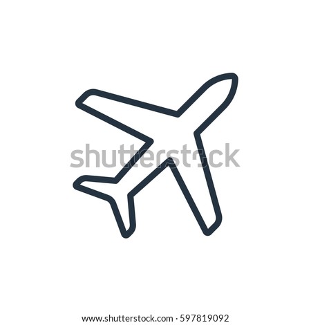 plane line icon on white background