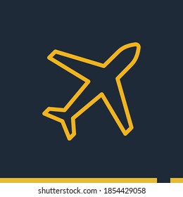 plane line icon, outline vector illustration.