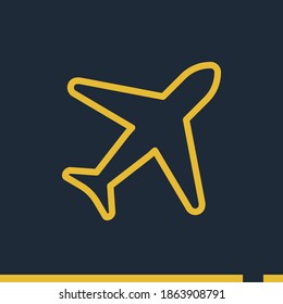 plane line icon, outline vector illustration.