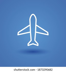 plane line icon, outline vector illustration.