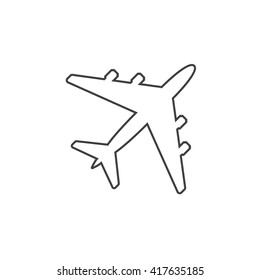 Plane line icon, outline vector logo illustration, linear pictogram isolated on white