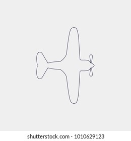 plane line icon vector