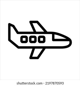 Plane line icon vector graphic illustration