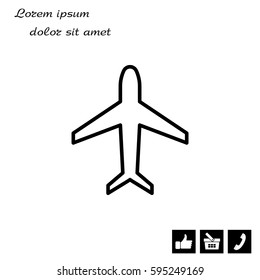 Plane line icon. vector illustration