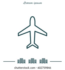 Plane line icon. vector illustration