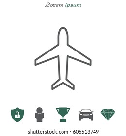 Plane line icon. vector illustration