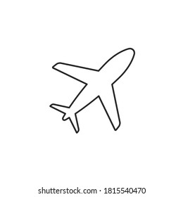 Plane line icon, Vector isolated linear flat design illustration. Airplane silhouette.