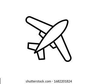 Plane line icon. Vector symbol in trendy flat style on white background. Plane sing for design.
