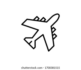 Plane line icon. Vector symbol in trendy flat style on white background. Plane sing for design.