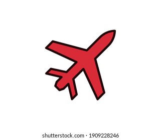 Plane line icon. Vector symbol in trendy flat style on white background. Travel sing for design.