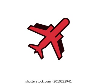 Plane line icon. Vector symbol in trendy flat style on white background. Travel sing for design.