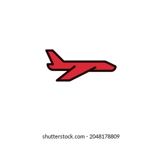 Plane line icon. Vector symbol in trendy flat style on white background. Travel sing for design.