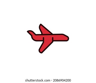Icono de línea de plano. Símbolo vectorial en estilo plano y a la moda sobre fondo blanco. Cantar de viajes para diseño.