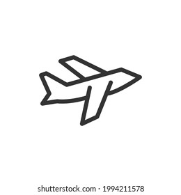 Plane line icon. Web symbol for web and apps. Sign design in outline style. Plane stroke object.