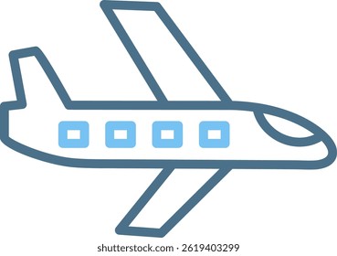 Plane Line Two Colour Icon