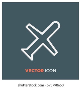 plane line vector icon