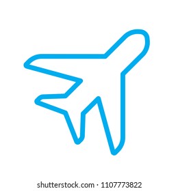 Plane line vector icon. Symbol from set Icons for your interface. Isolated on white background