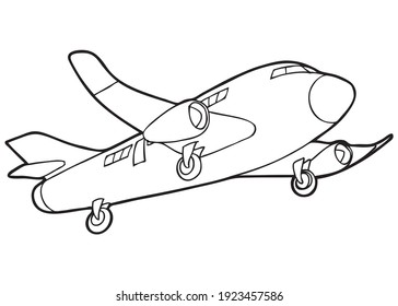 Plane Line Vector Illustration Isolated On Stock Vector (Royalty Free ...