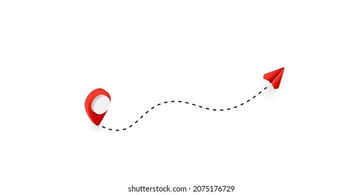 Plane with line way illustration