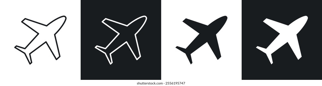 Plane linear icon set for app, and web design.